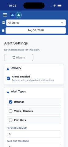 Creative POS alert preferences